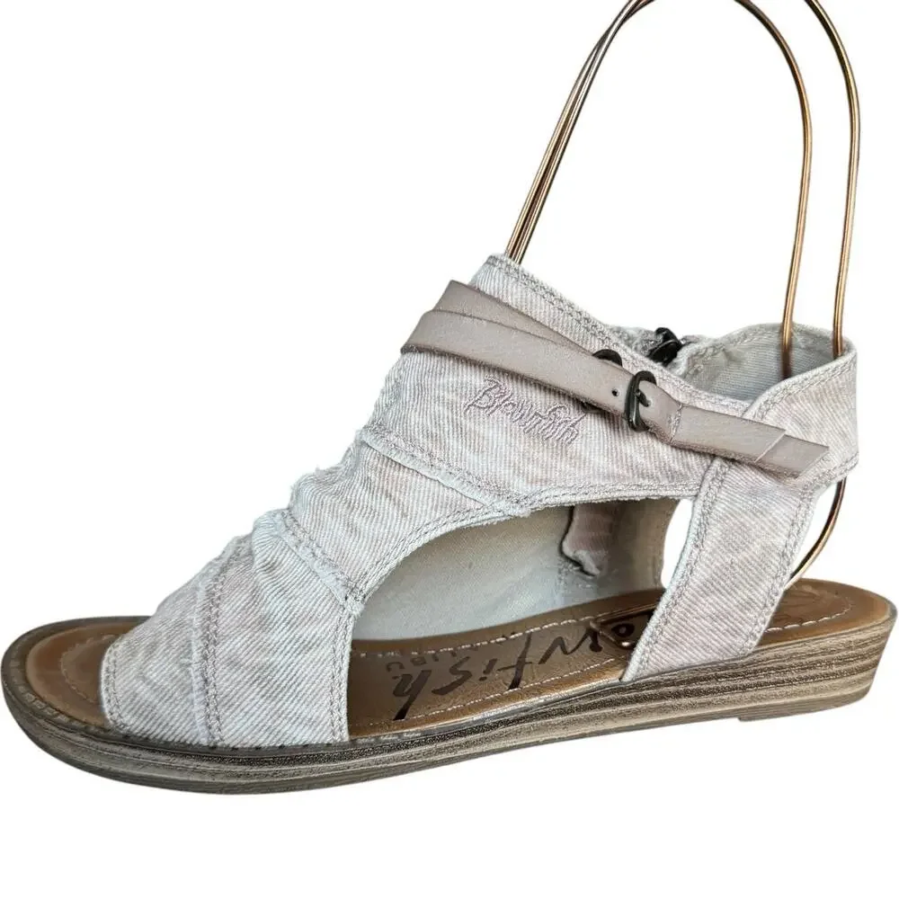 Blowfish Malibu Blush Pink Ankle Strap Zip Up High Top Sandals Women’s 6.5 NEW